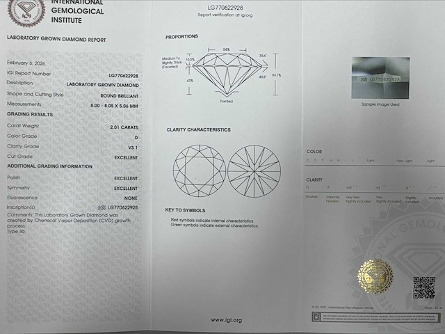 18 karaat witgouden oorstekers met 4,01 crt diamant - afbeelding 4 van  9