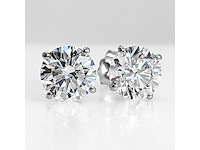 18 karaat witgouden oorstekers met 4,01 crt diamant - afbeelding 9 van  9