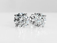 18 karaat witgouden oorstekers met 4,01 crt diamant - afbeelding 9 van  9