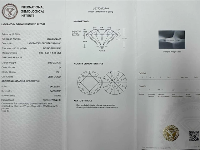 18 karaat witgouden oorstekers met 4,01 crt diamant - afbeelding 1 van  9