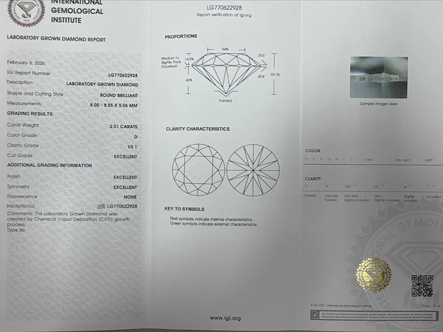18 karaat witgouden oorstekers met 4,01 crt diamant - afbeelding 2 van  9