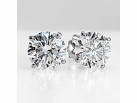 18 karaat witgouden oorstekers met 4,01 crt diamant - afbeelding 7 van  9