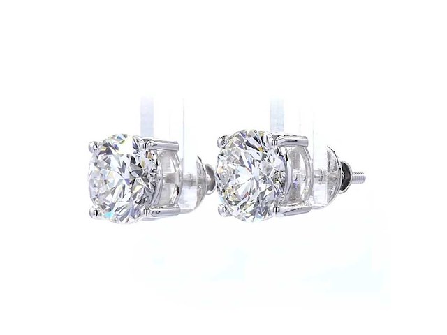 18 karaat witgouden oorstekers met 4,15 ct. diamant - afbeelding 3 van  6
