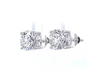 18 karaat witgouden oorstekers met 4,15 ct. diamant - afbeelding 3 van  6