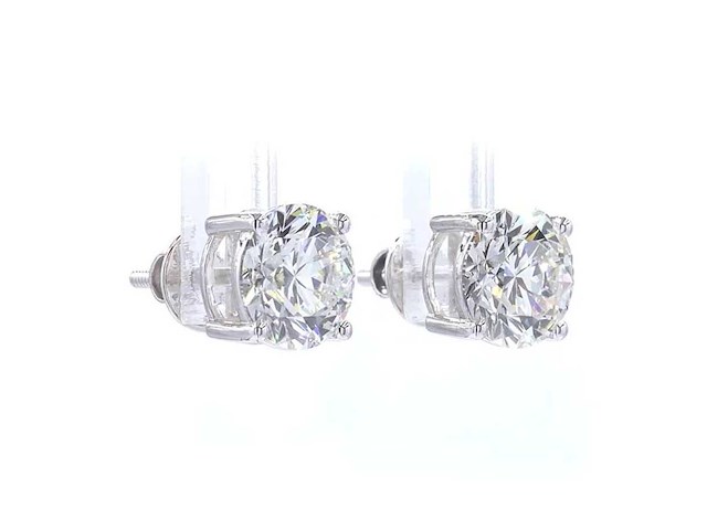 18 karaat witgouden oorstekers met 4,15 ct. diamant - afbeelding 4 van  6