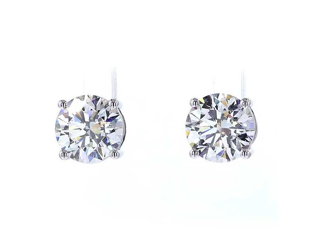 18 karaat witgouden oorstekers met 4,15 ct. diamant - afbeelding 6 van  6