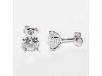 18 karaat witgouden oorstekers met 5,00 crt. diamant - afbeelding 8 van  10