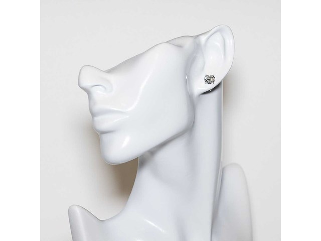 18 karaat witgouden oorstekers met 5,00 crt. diamant - afbeelding 9 van  10