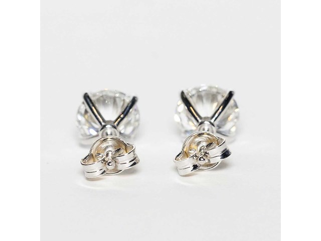 18 karaat witgouden oorstekers met 5,00 crt. diamant - afbeelding 2 van  10