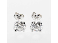 18 karaat witgouden oorstekers met 5,00 crt. diamant - afbeelding 1 van  10