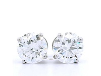 18 karaat witgouden oorstekers met 5,03 ct. diamant - afbeelding 1 van  9