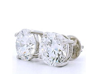 18 karaat witgouden oorstekers met 5,03 ct. diamant - afbeelding 8 van  9