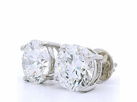 18 karaat witgouden oorstekers met 5,03 ct. diamant - afbeelding 8 van  9
