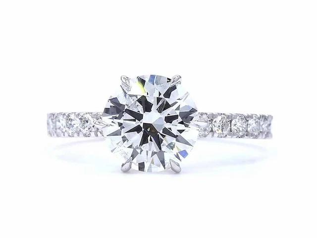 18 karaat witgouden ring met 2,44 ct. diamant - afbeelding 1 van  10
