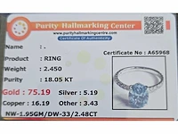 18 karaat witgouden ring met 2,48 ct. diamant - afbeelding 7 van  8