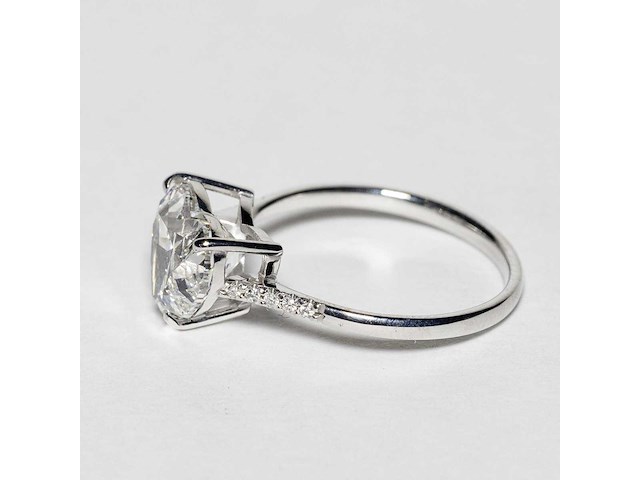 18 karaat witgouden ring met 3,09 crt. diamant - afbeelding 6 van  10