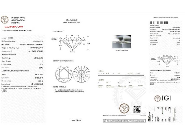 18 karaat witgouden ring met 3,09 ct. diamant - afbeelding 2 van  9