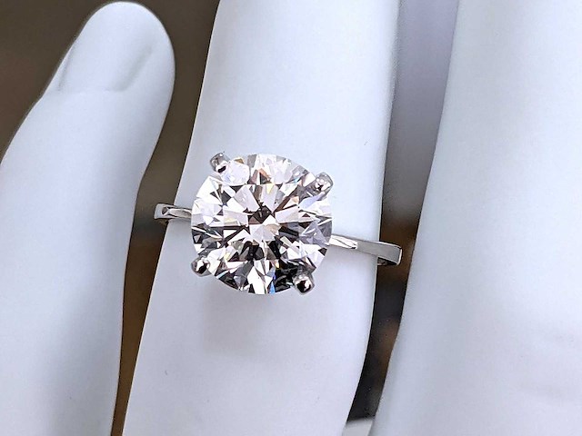 18 karaat witgouden ring met 3,09 ct. diamant - afbeelding 3 van  9
