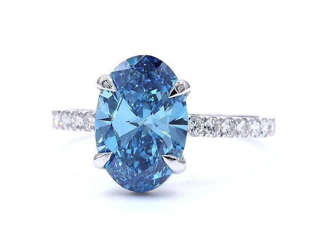 18 karaat witgouden ring met 3,28 ct. diamant - afbeelding 3 van  4