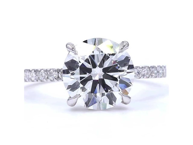 18 karaat witgouden ring met 3,32 ct. diamant - afbeelding 8 van  10