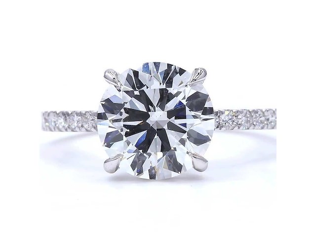 18 karaat witgouden ring met 3,32 ct. diamant - afbeelding 1 van  4