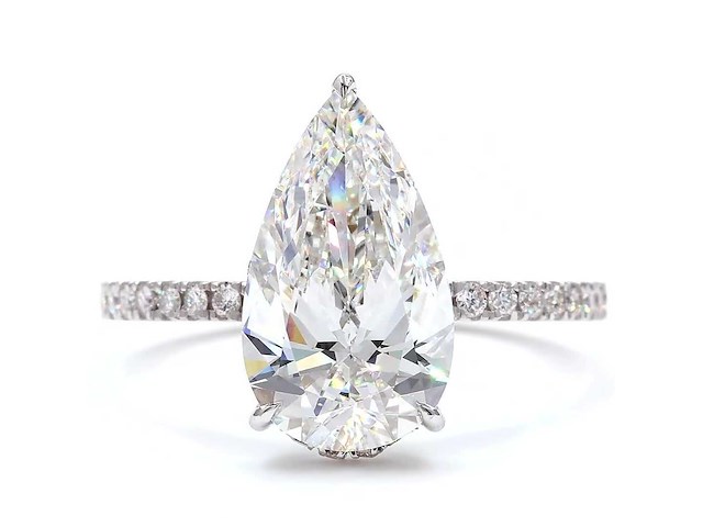 18 karaat witgouden ring met 3,33 ct. diamant - afbeelding 8 van  8