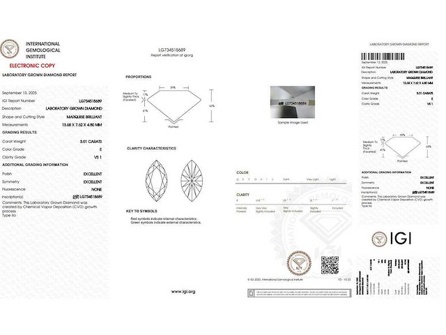18 karaat witgouden ring met 3,34 crt. diamant - afbeelding 2 van  6