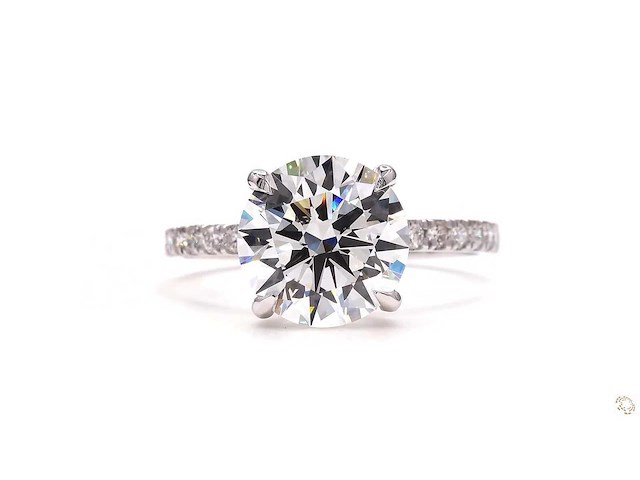18 karaat witgouden ring met 3,34 crt. diamant - afbeelding 1 van  7