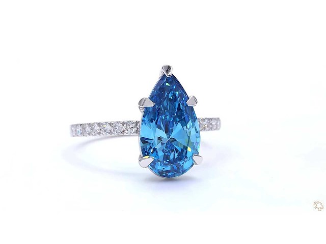 18 karaat witgouden ring met 3,35 crt. diamant - afbeelding 4 van  10