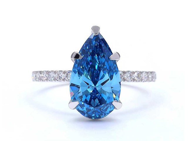 18 karaat witgouden ring met 3,35 crt. diamant - afbeelding 9 van  10