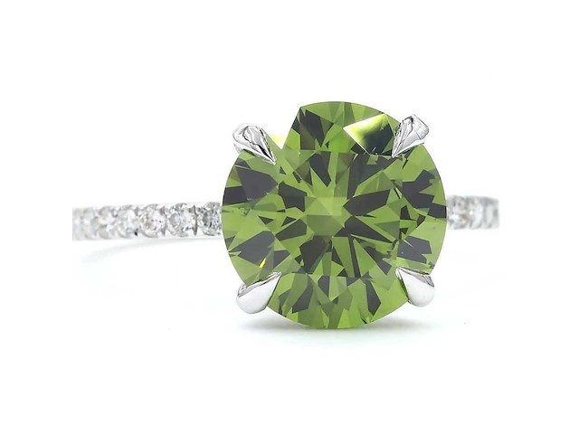 18 karaat witgouden ring met 3,37 caraat diamant - afbeelding 6 van  8