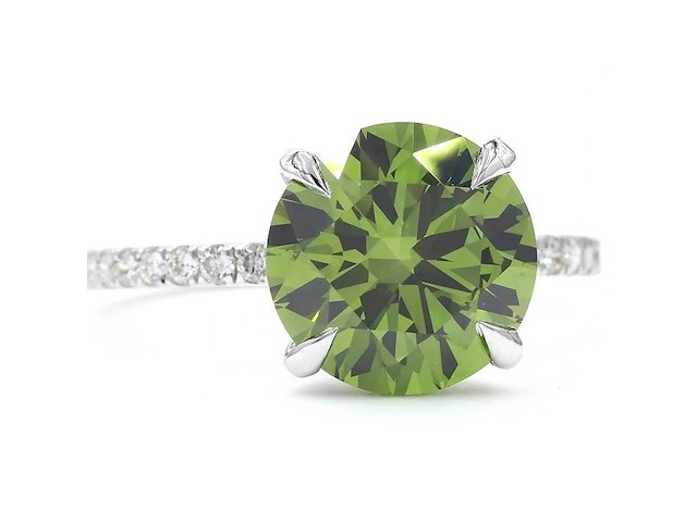 18 karaat witgouden ring met 3,37 caraat diamant - afbeelding 7 van  8