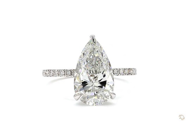 18 karaat witgouden ring met 3,38 crt. diamant - afbeelding 1 van  5