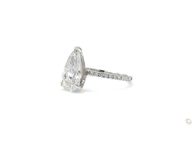 18 karaat witgouden ring met 3,38 crt. diamant - afbeelding 4 van  5