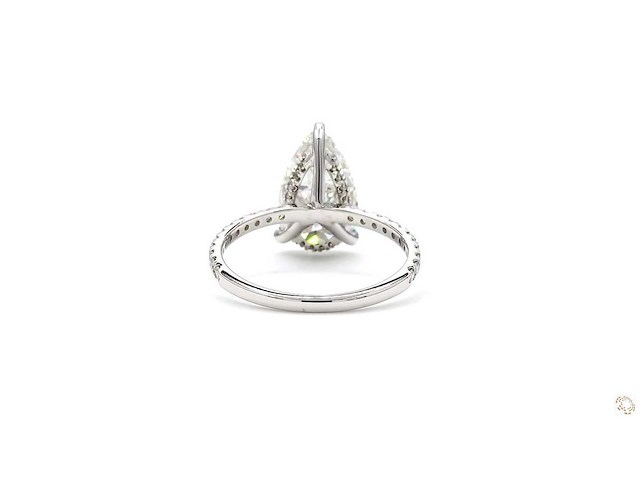 18 karaat witgouden ring met 3,38 crt. diamant - afbeelding 4 van  5