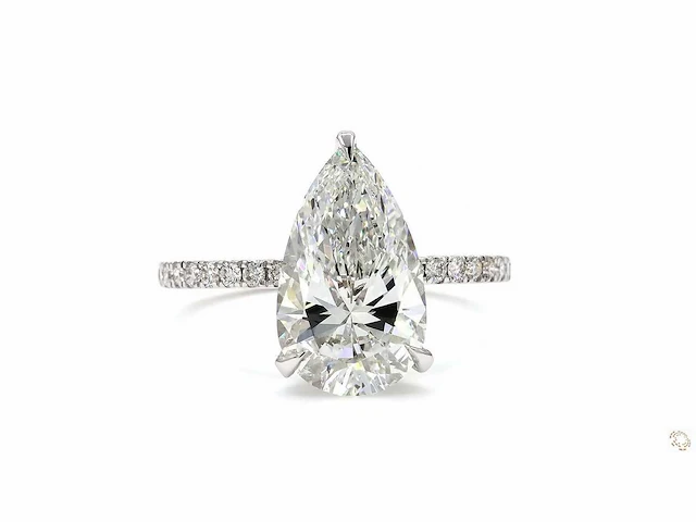 18 karaat witgouden ring met 3,38 crt. diamant - afbeelding 1 van  5