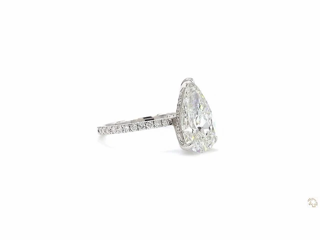 18 karaat witgouden ring met 3,38 crt. diamant - afbeelding 3 van  5