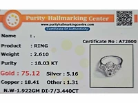 18 karaat witgouden ring met 3,44 ct. diamant - afbeelding 7 van  17