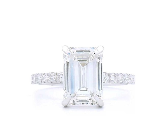 18 karaat witgouden ring met 3,46 crt. diamant - afbeelding 6 van  8