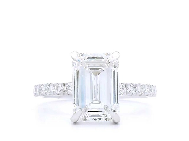 18 karaat witgouden ring met 3,46 crt. diamant - afbeelding 7 van  8