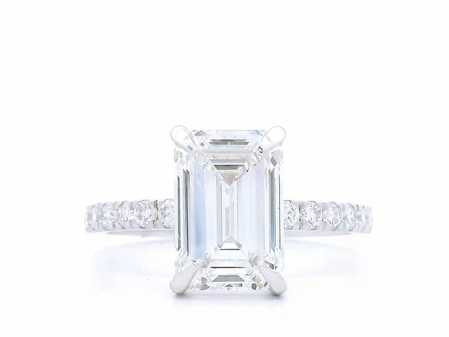 18 karaat witgouden ring met 3,46 crt. diamant - afbeelding 6 van  8
