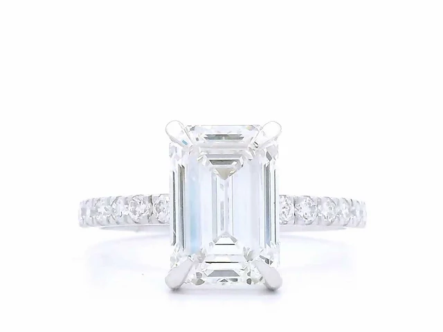 18 karaat witgouden ring met 3,46 crt. diamant - afbeelding 7 van  8