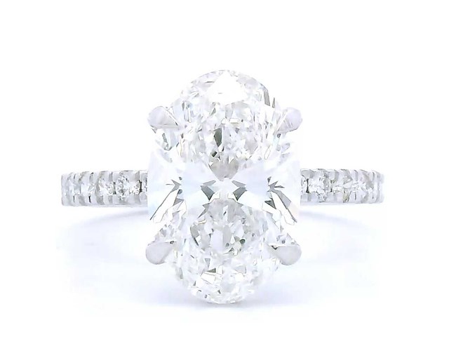 18 karaat witgouden ring met 3,88 crt diamant - afbeelding 3 van  8