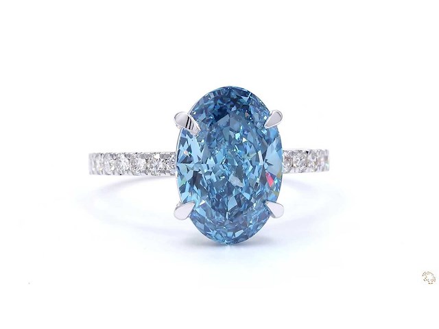 18 karaat witgouden ring met 4,02 crt. diamant - afbeelding 7 van  8