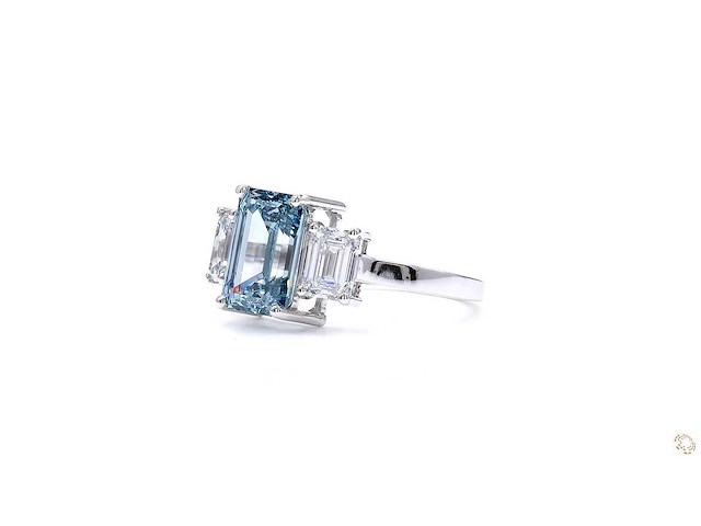 18 karaat witgouden ring met 4,02 crt. diamant - afbeelding 4 van  6