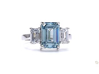 18 karaat witgouden ring met 4,02 crt. diamant - afbeelding 5 van  6