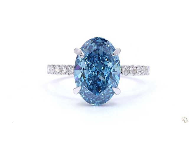 18 karaat witgouden ring met 4,02 crt. diamant - afbeelding 1 van  8