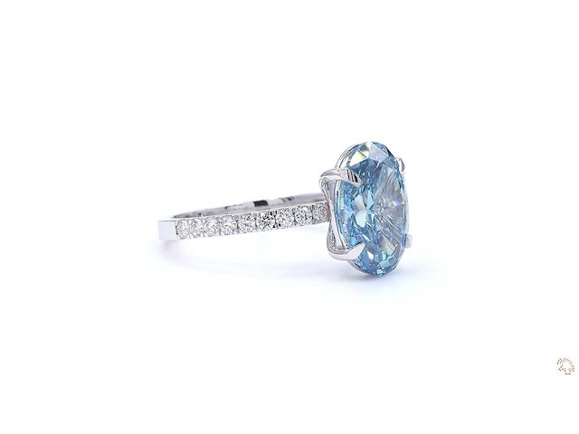 18 karaat witgouden ring met 4,02 crt. diamant - afbeelding 3 van  8