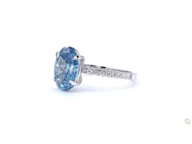 18 karaat witgouden ring met 4,02 crt. diamant - afbeelding 4 van  8