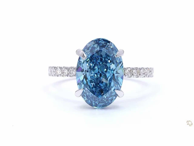 18 karaat witgouden ring met 4,02 crt. diamant - afbeelding 1 van  8